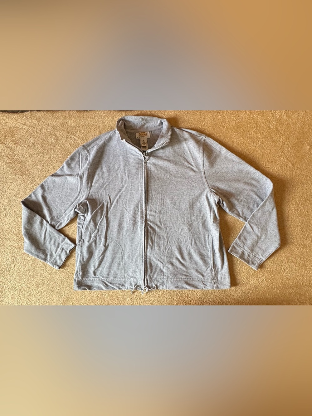 Talbots Light Gray Full-Zip Shirt Jacket